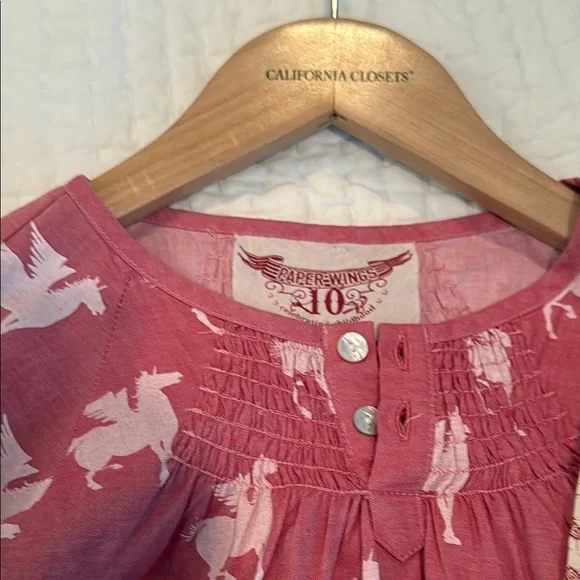 Pink & Cream Matching Girls Set Pegasus and Fairy Prints size 10 years